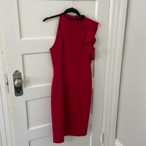 Black Halo red dress